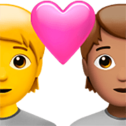🧑‍❤️‍🧑🏽 Emoji Liebespaar: Person, Person, Kein Hautton, mittlere Hautfarbe Apple iOS 16.4.