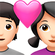 🧑🏻‍❤️‍👩🏻 Emoji Casal Apaixonado: Pessoa, Mulher, Pele Clara na Apple iOS 16.4.
