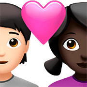 🧑🏻‍❤️‍👩🏿 Emoji Casal Apaixonado: Pessoa, Mulher, Pele Clara, Pele Escura na Apple iOS 16.4.