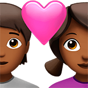 🧑🏾‍❤️‍👩🏾 Emoji Pareja Enamorada: Persona, Mujer, Tono De Piel Oscuro Medio en Apple iOS 16.4.