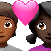 Émoji 🧑🏾‍❤️‍👩🏿 Couple Avec Cœur: Personne, Femme, Peau Mate, Peau Foncée sur Apple iOS 16.4.