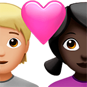 Émoji 🧑🏼‍❤️‍👩🏿 Couple Avec Cœur: Personne, Femme, Peau Moyennement Claire, Peau Foncée sur Apple iOS 16.4.