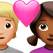 🧑🏼‍❤️‍👩🏾 Emoji Pareja Enamorada: Persona, Mujer, Tono De Piel Claro Medio, Tono De Piel Oscuro Medio en Apple iOS 16.4.