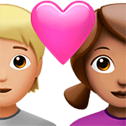 Émoji 🧑🏼‍❤️‍👩🏽 Couple Avec Cœur: Personne, Femme, Peau Moyennement Claire, Peau Légèrement Mate sur Apple iOS 16.4.