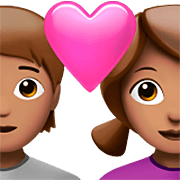 Émoji 🧑🏽‍❤️‍👩🏽 Couple Avec Cœur: Personne, Femme, Peau Légèrement Mate sur Apple iOS 16.4.