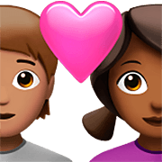 🧑🏽‍❤️‍👩🏾 Emoji Pareja Enamorada: Persona, Mujer, Tono De Piel Medio, Tono De Piel Oscuro Medio en Apple iOS 16.4.