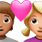 Emoji 🧑🏽‍❤️‍👩🏼 Coppia Con Cuore: persona, Donna, Carnagione Olivastra, Carnagione Abbastanza Chiara su Apple iOS 16.4.