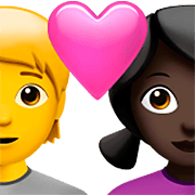 Émoji 🧑‍❤️‍👩🏿 Couple Avec Cœur: Personne, Femme, Pas de teint, Peau Foncée sur Apple iOS 16.4.