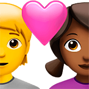 Emoji 🧑‍❤️‍👩🏾 Coppia Con Cuore: persona, Donna, Nessun tono della pelle, Carnagione Abbastanza Scura su Apple iOS 16.4.