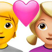 Emoji 🧑‍❤️‍👩🏼 Coppia Con Cuore: persona, Donna, Nessun tono della pelle, Carnagione Abbastanza Chiara su Apple iOS 16.4.