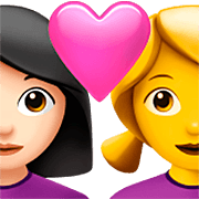 👩🏻‍❤️‍👩 Emoji Liebespaar - Frau: helle Hautfarbe, Frau Apple iOS 16.4.
