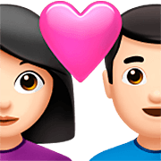 Emoji 👩🏻‍❤️‍👨🏻 Coppia Con Cuore - Donna: Carnagione Chiara, Uomo: Carnagione Chiara su Apple iOS 16.4.