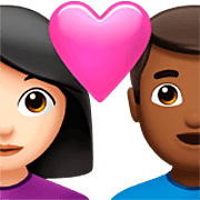👩🏻‍❤️‍👨🏾 Emoji Casal Apaixonado - Mulher: Pele Clara, Homem: Pele Morena Escura na Apple iOS 16.4.