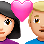 👩🏻‍❤️‍👨🏼 Emoji Casal Apaixonado - Mulher: Pele Clara, Homem: Pele Morena Clara na Apple iOS 16.4.