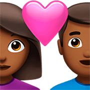 👩🏾‍❤️‍👨🏾 Emoji Liebespaar - Frau: mitteldunkle Hautfarbe, Mann: mitteldunkle Hautfarbe Apple iOS 16.4.