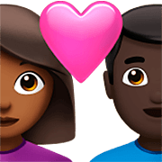 👩🏾‍❤️‍👨🏿 Emoji Pareja Enamorada - Mujer: Tono De Piel Oscuro Medio, Hombre: Tono De Piel Oscuro en Apple iOS 16.4.