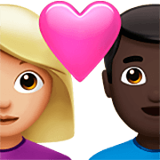 👩🏼‍❤️‍👨🏿 Emoji Pareja Enamorada - Mujer: Tono De Piel Claro Medio, Hombre: Tono De Piel Oscuro en Apple iOS 16.4.