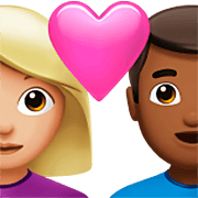Emoji 👩🏼‍❤️‍👨🏾 Coppia Con Cuore - Donna: Carnagione Abbastanza Chiara, Uomo: Carnagione Abbastanza Scura su Apple iOS 16.4.