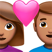 👩🏽‍❤️‍👨🏽 Emoji Pareja Enamorada - Mujer: Tono De Piel Medio, Hombre: Tono De Piel Medio en Apple iOS 16.4.