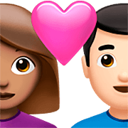 Émoji 👩🏽‍❤️‍👨🏻 Couple Avec Cœur - Femme: Peau Légèrement Mate, Homme: Peau Claire sur Apple iOS 16.4.