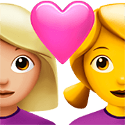 👩🏼‍❤️‍👩 Emoji Liebespaar - Frau: mittelhelle Hautfarbe, Frau Apple iOS 16.4.