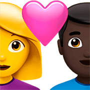 Emoji 👩‍❤️‍👨🏿 Coppia Con Cuore - Donna, Uomo: Carnagione Scura su Apple iOS 16.4.