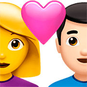 👩‍❤️‍👨🏻 Emoji Casal Apaixonado - Mulher, Homem: Pele Clara na Apple iOS 16.4.