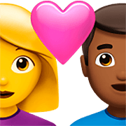 👩‍❤️‍👨🏾 Emoji Pareja Enamorada - Mujer, Hombre: Tono De Piel Oscuro Medio en Apple iOS 16.4.