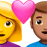 👩‍❤️‍👨🏽 Emoji Casal Apaixonado - Mulher, Homem: Pele Morena na Apple iOS 16.4.
