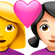 Émoji 👩‍❤️‍👩🏻 Couple Avec Cœur - Femme, Femme: Peau Claire sur Apple iOS 16.4.