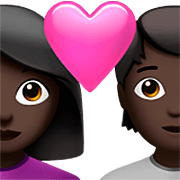 👩🏿‍❤️‍🧑🏿 Emoji Pareja Enamorada: Mujer, Persona, Tono De Piel Oscuro en Apple iOS 16.4.