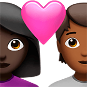 👩🏿‍❤️‍🧑🏾 Emoji Pareja Enamorada: Mujer, Persona, Tono De Piel Oscuro, Tono De Piel Oscuro Medio en Apple iOS 16.4.