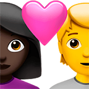 👩🏿‍❤️‍🧑 Emoji Casal Apaixonado: Mulher, Pessoa, Pele Escura, Sem tom de pele na Apple iOS 16.4.