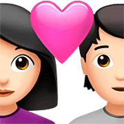 👩🏻‍❤️‍🧑🏻 Emoji Casal Apaixonado: Mulher, Pessoa, Pele Clara na Apple iOS 16.4.