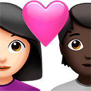 👩🏻‍❤️‍🧑🏿 Emoji Pareja Enamorada: Mujer, Persona, Tono De Piel Claro, Tono De Piel Oscuro en Apple iOS 16.4.