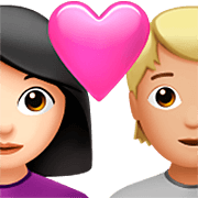 Emoji 👩🏻‍❤️‍🧑🏼 Coppia Con Cuore: Donna, persona, Carnagione Chiara, Carnagione Abbastanza Chiara su Apple iOS 16.4.