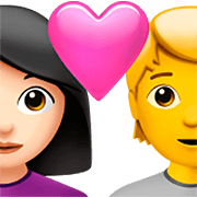 👩🏻‍❤️‍🧑 Emoji Liebespaar: Frau, Person, helle Hautfarbe, Kein Hautton Apple iOS 16.4.