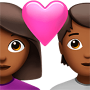 👩🏾‍❤️‍🧑🏾 Emoji Pareja Enamorada: Mujer, Persona, Tono De Piel Oscuro Medio en Apple iOS 16.4.