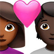 👩🏾‍❤️‍🧑🏿 Emoji Pareja Enamorada: Mujer, Persona, Tono De Piel Oscuro Medio, Tono De Piel Oscuro en Apple iOS 16.4.