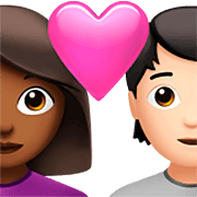 👩🏾‍❤️‍🧑🏻 Emoji Pareja Enamorada: Mujer, Persona, Tono De Piel Oscuro Medio, Tono De Piel Claro en Apple iOS 16.4.