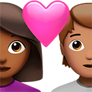 👩🏾‍❤️‍🧑🏽 Emoji Liebespaar: Frau, Person, mitteldunkle Hautfarbe, mittlere Hautfarbe Apple iOS 16.4.