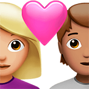 👩🏼‍❤️‍🧑🏽 Emoji Liebespaar: Frau, Person, mittelhelle Hautfarbe, mittlere Hautfarbe Apple iOS 16.4.
