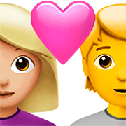 Emoji 👩🏼‍❤️‍🧑 Coppia Con Cuore: Donna, persona, Carnagione Abbastanza Chiara, Nessun tono della pelle su Apple iOS 16.4.