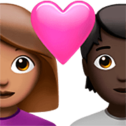 👩🏽‍❤️‍🧑🏿 Emoji Pareja Enamorada: Mujer, Persona, Tono De Piel Medio, Tono De Piel Oscuro en Apple iOS 16.4.