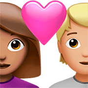 Émoji 👩🏽‍❤️‍🧑🏼 Couple Avec Cœur: Femme, Personne, Peau Légèrement Mate, Peau Moyennement Claire sur Apple iOS 16.4.