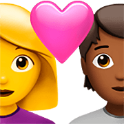 👩‍❤️‍🧑🏾 Emoji Pareja Enamorada: Mujer, Persona, Sin tono de piel, Tono De Piel Oscuro Medio en Apple iOS 16.4.