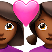 👩🏾‍❤️‍👩🏾 Emoji Liebespaar - Frau: mitteldunkle Hautfarbe, Frau: mitteldunkle Hautfarbe Apple iOS 16.4.