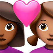 👩🏾‍❤️‍👩🏽 Emoji Pareja Enamorada - Mujer: Tono De Piel Oscuro Medio, Mujer: Tono De Piel Medio en Apple iOS 16.4.