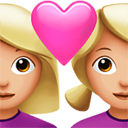Emoji 👩🏼‍❤️‍👩🏼 Coppia Con Cuore - Donna: Carnagione Abbastanza Chiara, Donna: Carnagione Abbastanza Chiara su Apple iOS 16.4.