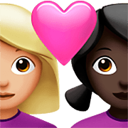 Émoji 👩🏼‍❤️‍👩🏿 Couple Avec Cœur - Femme: Peau Moyennement Claire, Femme: Peau Foncée sur Apple iOS 16.4.